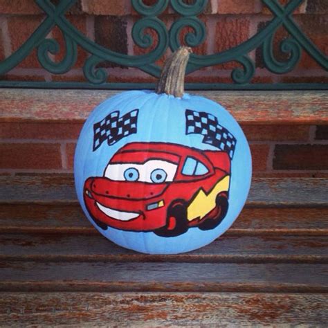 Lightning McQueen painted pumpkin | Halloween themed food, Halloween ...