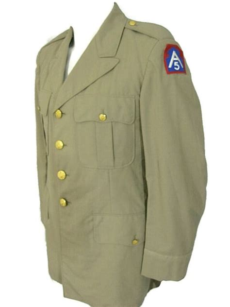 Ww2 Officer Us Army Khaki Class A Tropical Service Fifth Army 40r Ebay