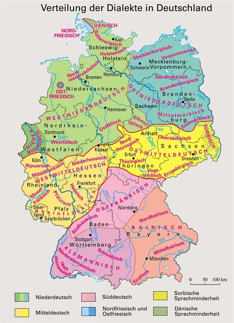 Deutschland Bundesländer Dialekte in Deutschland виртуальная карта