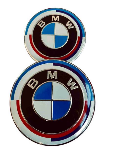 2 Bmw 50th Anniversary Badges Hood Trunk 82mm 78mm Logo Emblem Free Usa