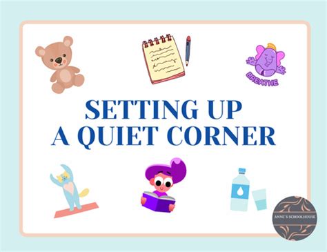 Quiet Corner Set Up Instructions Poster And Visual Cards Teaching