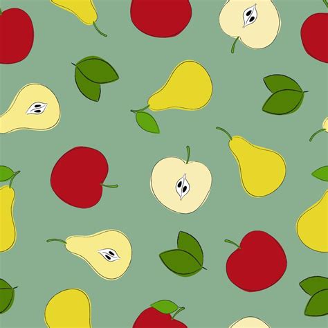 Fruits Seamless Pattern Abstract Repeated Background Apples And Pears