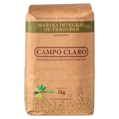 Harina integral orgánica trigo pan 1 kg Campo Claro MultiOrgánica