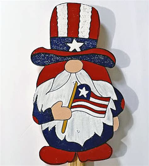 Patriotic Gnome Sign Outdoor Gnome Sign 4th Of July Decor Etsy