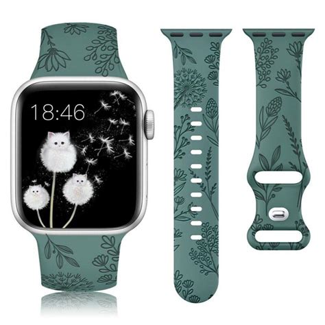 Bracelet Apple Watch Silicone Floral Grav Ezstrap