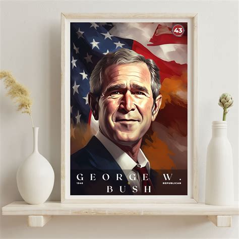 George W. Bush Poster, US Presidents Poster, American History ...