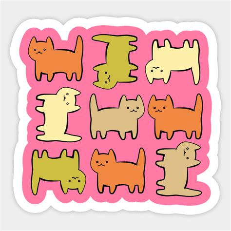 Cute Cartoon Cats Cats Sticker Teepublic