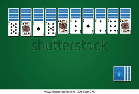 Spider Solitaire Card Game On Green Stock Vector Royalty Free