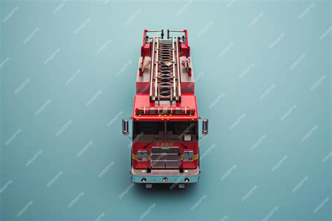 Premium Photo | Aerial Ladder Truck Isolated on White Solid Background