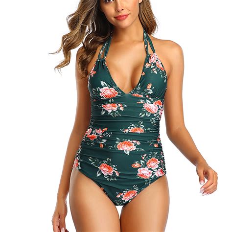 Cethrio 2024 Womens One Piece Swimwear Swimsuits One Piece Padded Plus