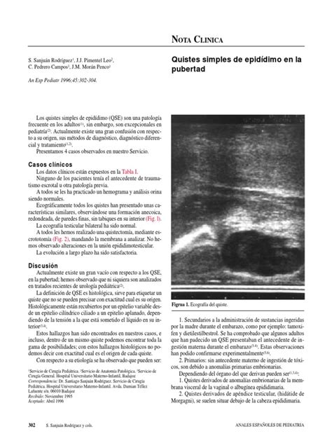 Quiste De Epididimo Pdf Diagnostico Medico Especialidades Medicas