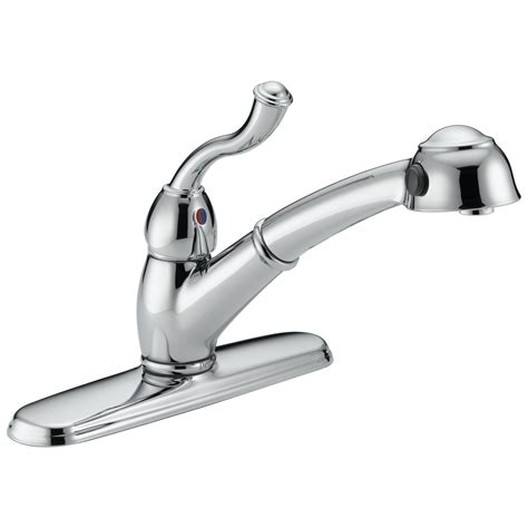 Single Handle Pull Out Kitchen Faucet In Chrome 473 Dst Delta Faucet