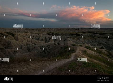 Sunset Views Of Badlands National Park Stock Photo Alamy