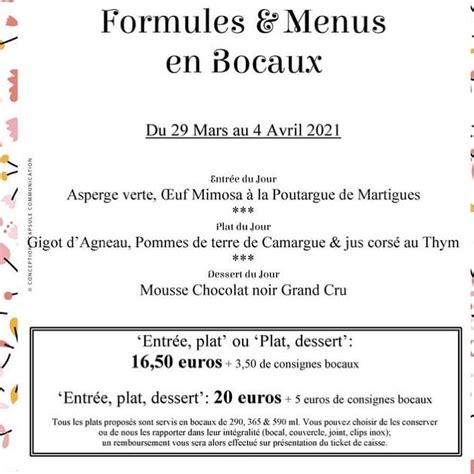 Menu At Chapeau De Paille Bistrot Proven Al Restaurant Saint R My De