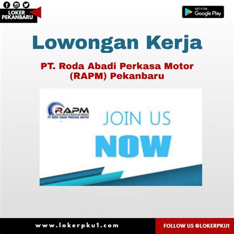 Lowongan Kerja PT Roda Abadi Perkasa Motor RAPM Pekanbaru Juli 2020