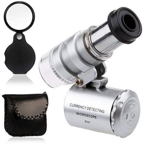 Kingmas Mini X Microscope Magnifying With Led Light Pocket Jewelry