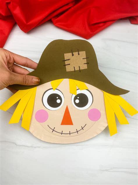 Paper Plate Scarecrow Craft For Kids [FREE Template]