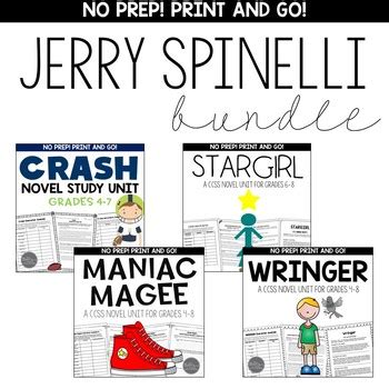 Jerry Spinelli Novel Study Units Bundle - Mrs. Beers Language Arts ...