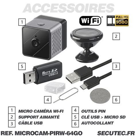 Micro caméra Wi Fi P2P HD 1080P longue autonomie avec détection de