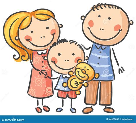 Famille Heureuse Avec Un Enfant Illustration De Vecteur Illustration