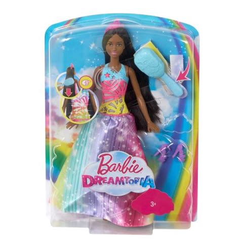 Poupée Barbie Dreamtopia Princesse Arc en ciel Sons et Lumières Brune