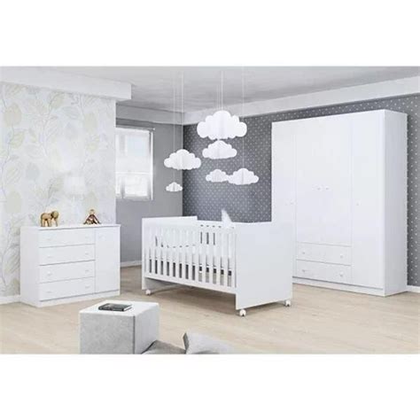 Quarto Infantil Completo Berco Cama Comoda Gaveta Guarda Roupa