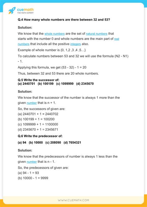 NCERT Solutions For Class 6 Maths Chapter 2 Exercise 2 1 Whole Numbers