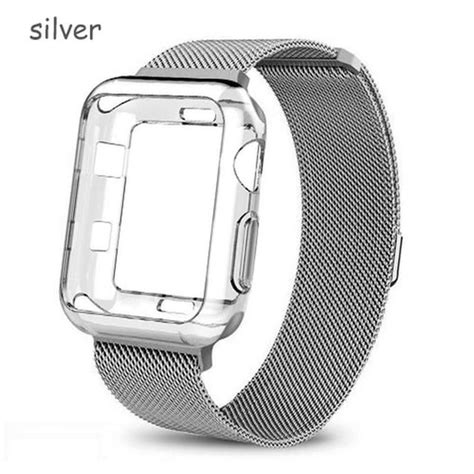 Bxuxohs12pack Milanese Loop Bands For Apple Watch Bands And Case 38mm 42mm 40mm 44mm Soft Tpu