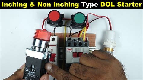 Inching And Non Inching DOL Starter Control Wiring With Selector Switch