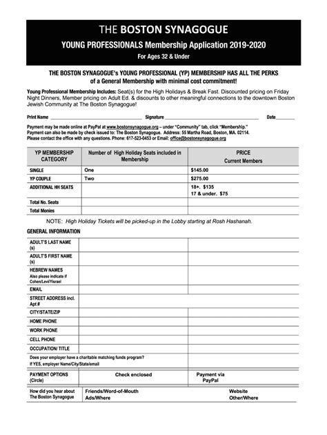 Fillable Online YP MEMBERSHIP FORM 19 20 Fax Email Print PdfFiller