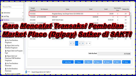 Cara Mencatat Membukukan Transaksi Pembelian Market Place Dgipay Satker