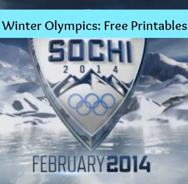 Winter Olympics 2014 Free Printables