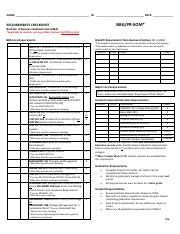 Isenberg NAME ID DATE BBA PR SOM REQUIREMENTS CHECKSHEET Bachelor Of