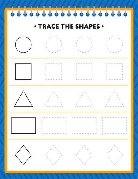 Premium Vector | Shape Tracing Worksheet for Kids