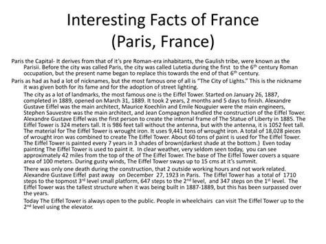 PPT - Interesting Facts of France (Paris, France) PowerPoint ...