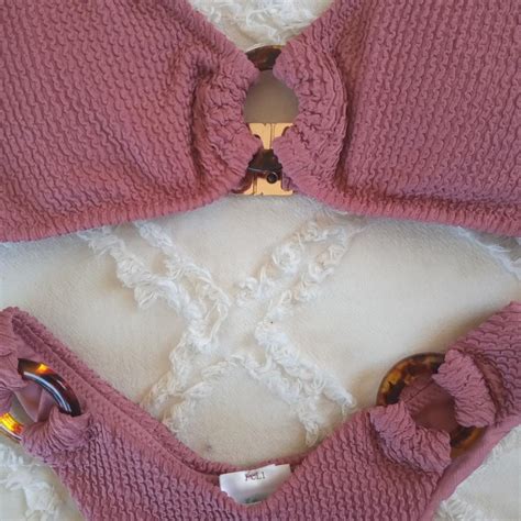 Sweet Musky Pink Bikini Set Features Bubble Fabric Depop