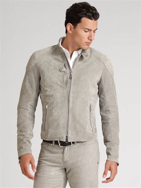 Lyst - Ralph Lauren Black Label Suede Jacket in Gray for Men