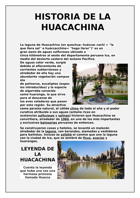 Historia De La Huacachina Y Bruja De Cachiche La Laguna De Huacachina