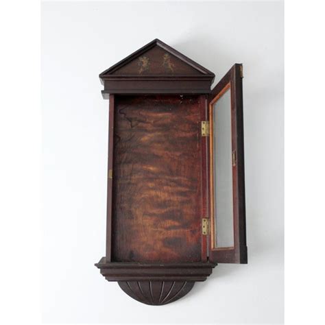 Antique Wood Wall Cabinet | Chairish