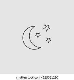 Moon Stars Outline Icon Vector Can Stock Vector (Royalty Free) 525361243