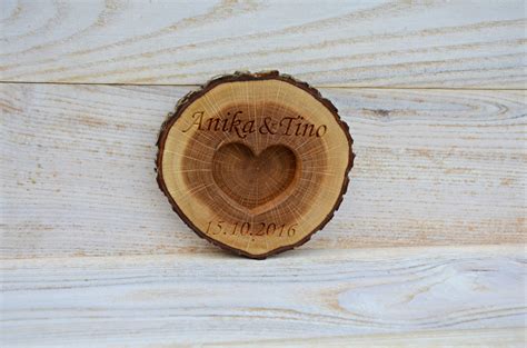 Personalized Rustic Wood Ring Holder Rustic Wedding Ring