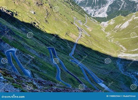 Italy Stelvio National Park Famous Road To Stelvio Pass In Ortler