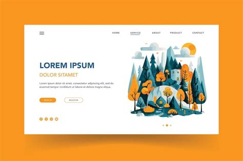 Premium Vector Flat Landing Page Template