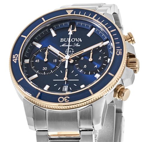 Bulova Marine Star Blue Chronograph Dial Stainless Steel Men S Watch B