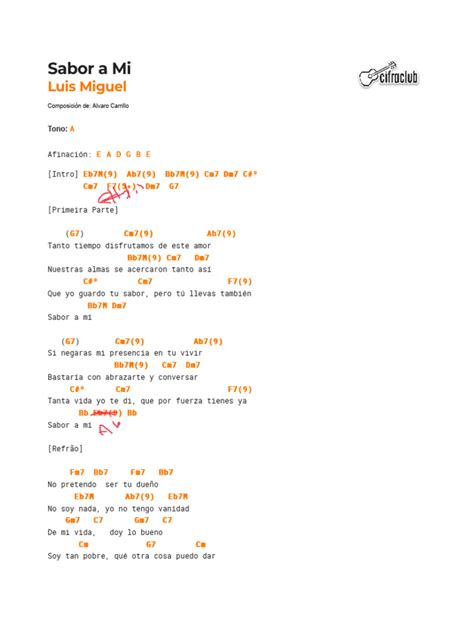 Letras De Luis Miguel Sabor A Mí - Letras y acordes de "Sabor a Mi" | PDF