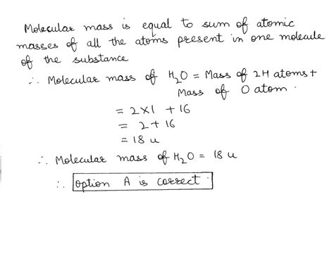 What Is The Molecular Mass Of H2o