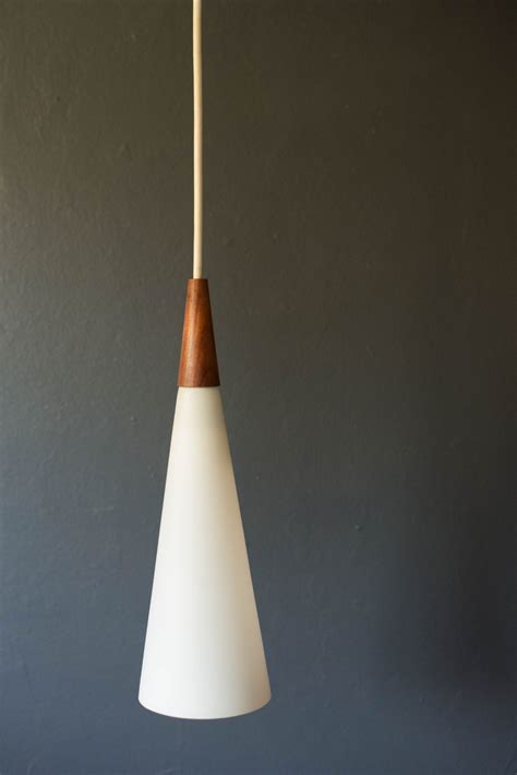 Vintage Danish White Glass Pendant Lamp By Holmegaard Mid Century Maddist