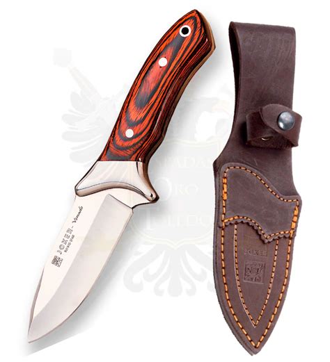 Cuchillo Desollador Joker Venado Cachas En Madera Roja Y Hoja MOVA De