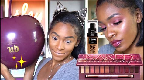 TRYING NEW STUFF Cant Stop Wont Stop Foundation Urban Decay Naked Cherry Collection YouTube