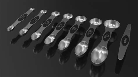 Measuring Spoons Set 3d Model 39 3ds Blend C4d Fbx Max Ma Lxo